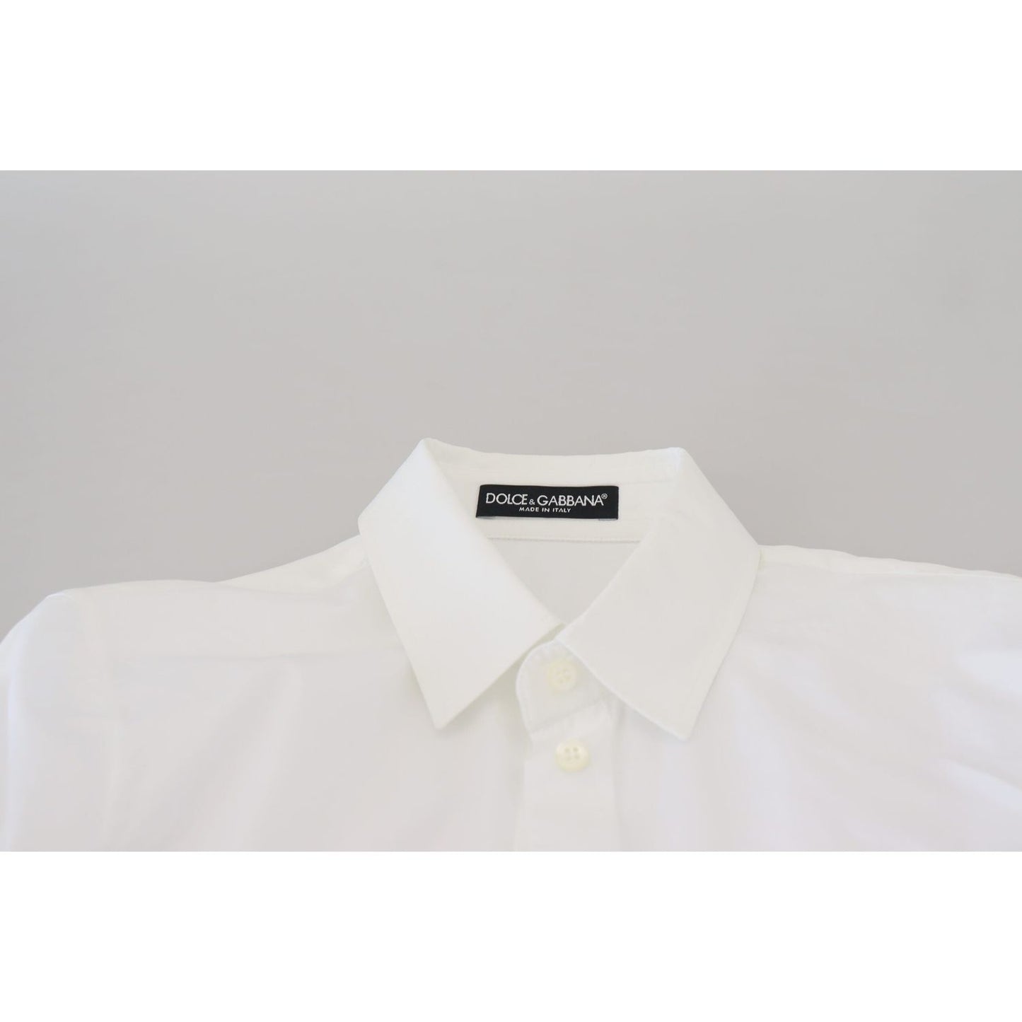 Dolce & Gabbana White Cotton Collared Long Sleeves Formal Top TSH82999- 42