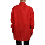 Dolce & Gabbana Red Silk Collared Long Sleeves Dress Shirt Top TSH83773- 40
