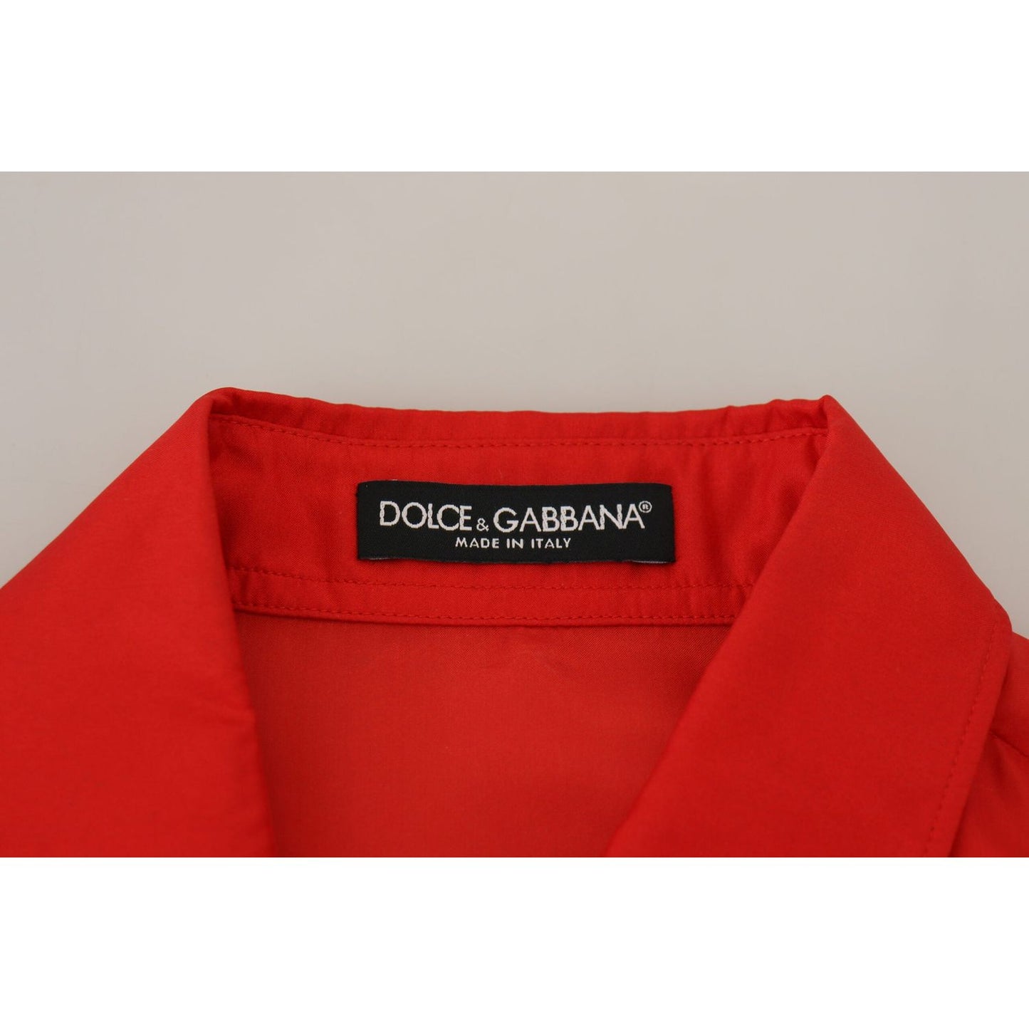 Dolce & Gabbana Red Silk Collared Long Sleeves Dress Shirt Top TSH83773- 40