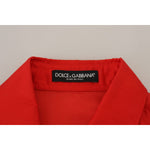 Dolce & Gabbana Red Silk Collared Long Sleeves Dress Shirt Top TSH83773- 40