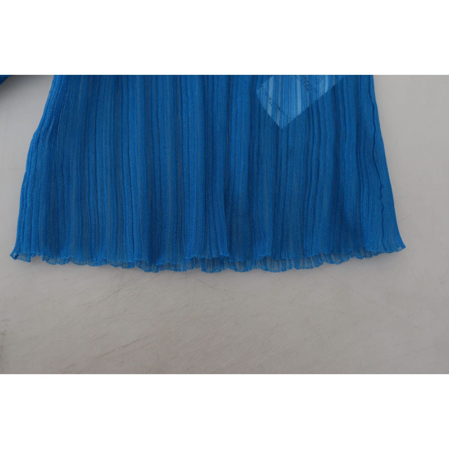 优雅蓝色网眼衬衫上衣