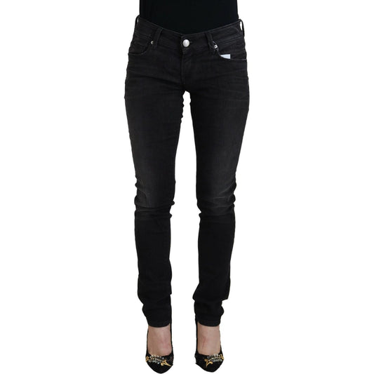 Acht Black Cotton Low Waist Slim Fit Women Casual Denim Jeans PAN71821- 26