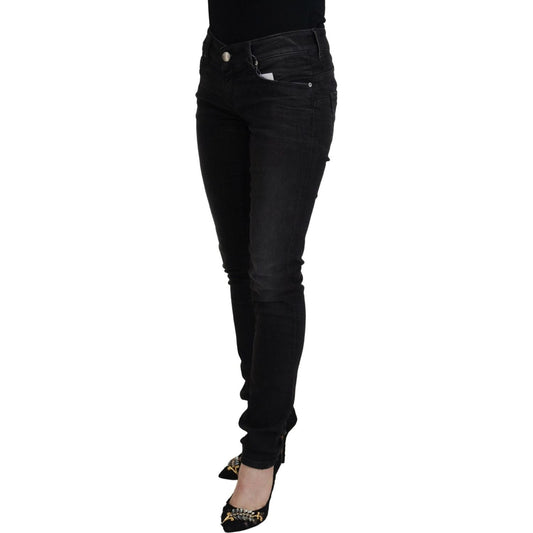 Acht Black Cotton Low Waist Slim Fit Women Casual Denim Jeans PAN71821- 26