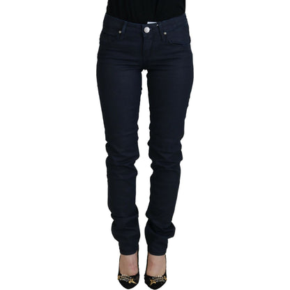 Acht Blue Cotton Low Waist Slim Fit Women Casual Denim Jeans