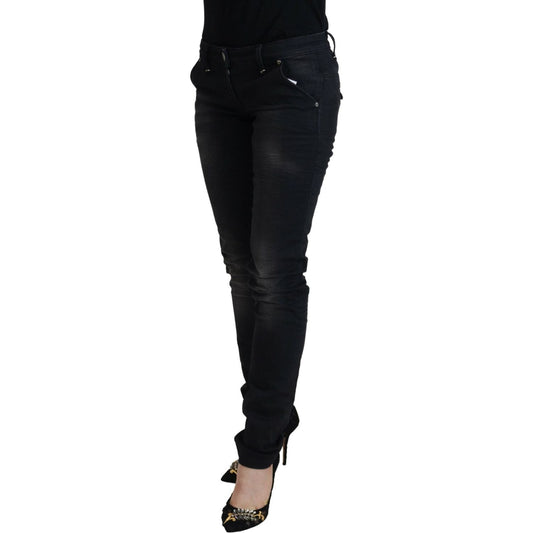 Acht Black Washed Cotton Skinny Women Casual Denim Jeans PAN72667- 40