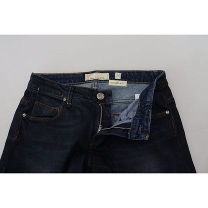 Acht Blue Cotton Skinny Low Waist Women Casual Denim Jeans