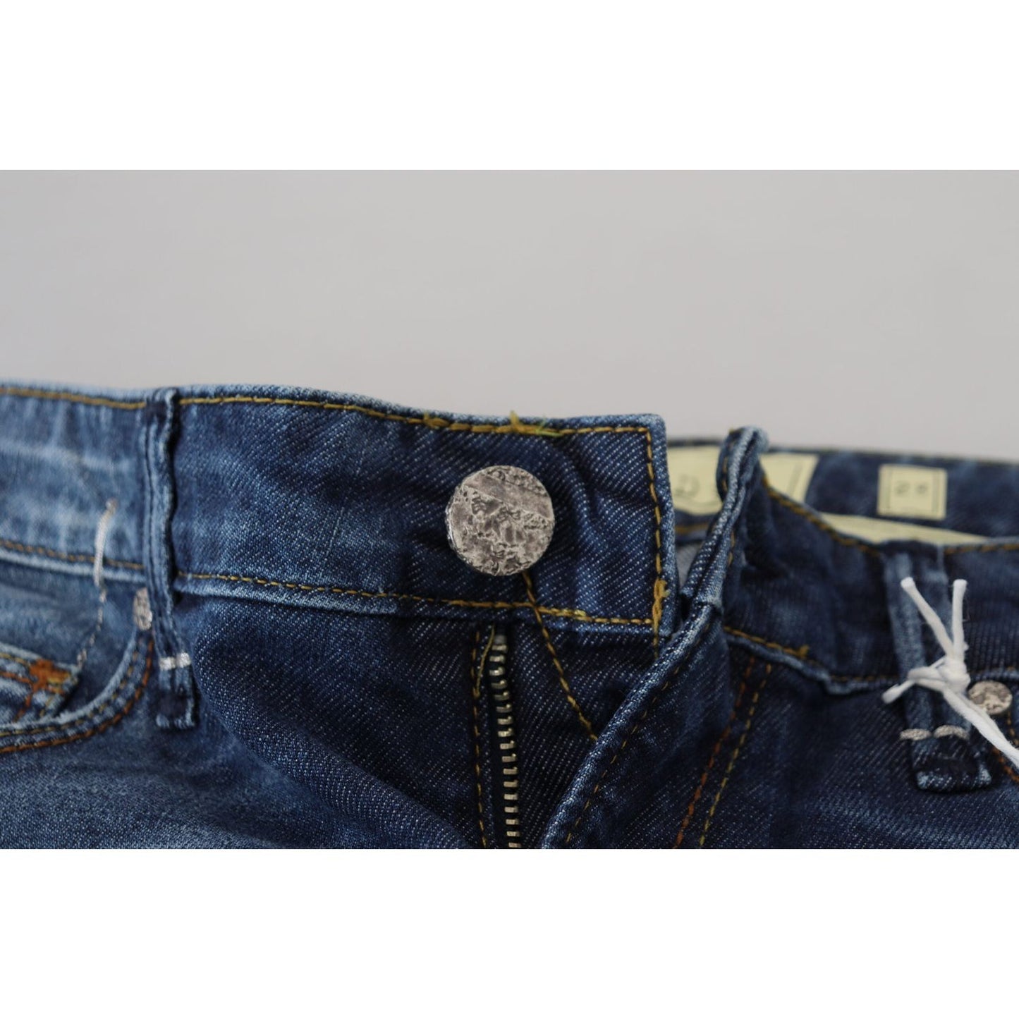 Acht Blue Washed Cotton Slim Fit Women Denim Jeans