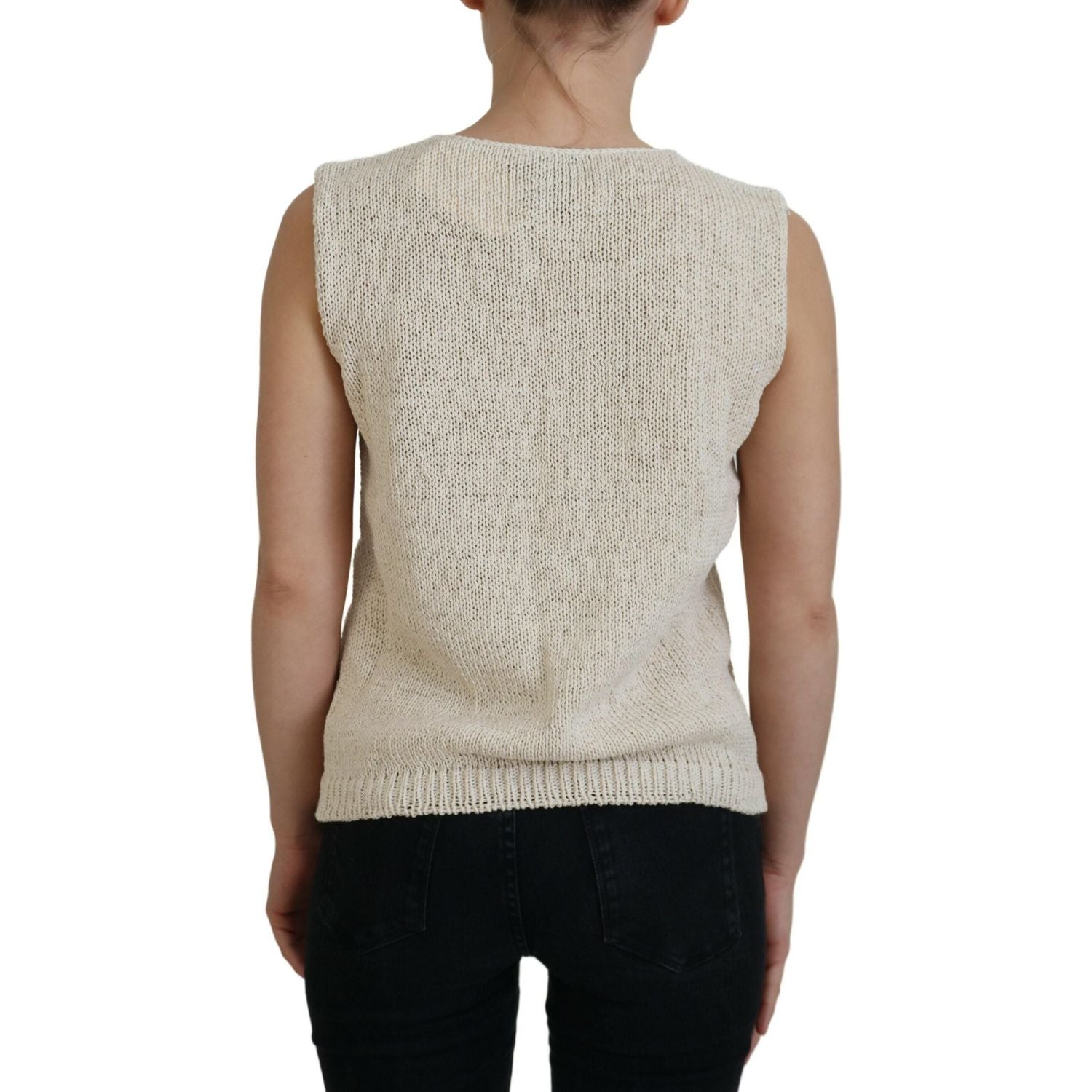 别致的米色无袖背心