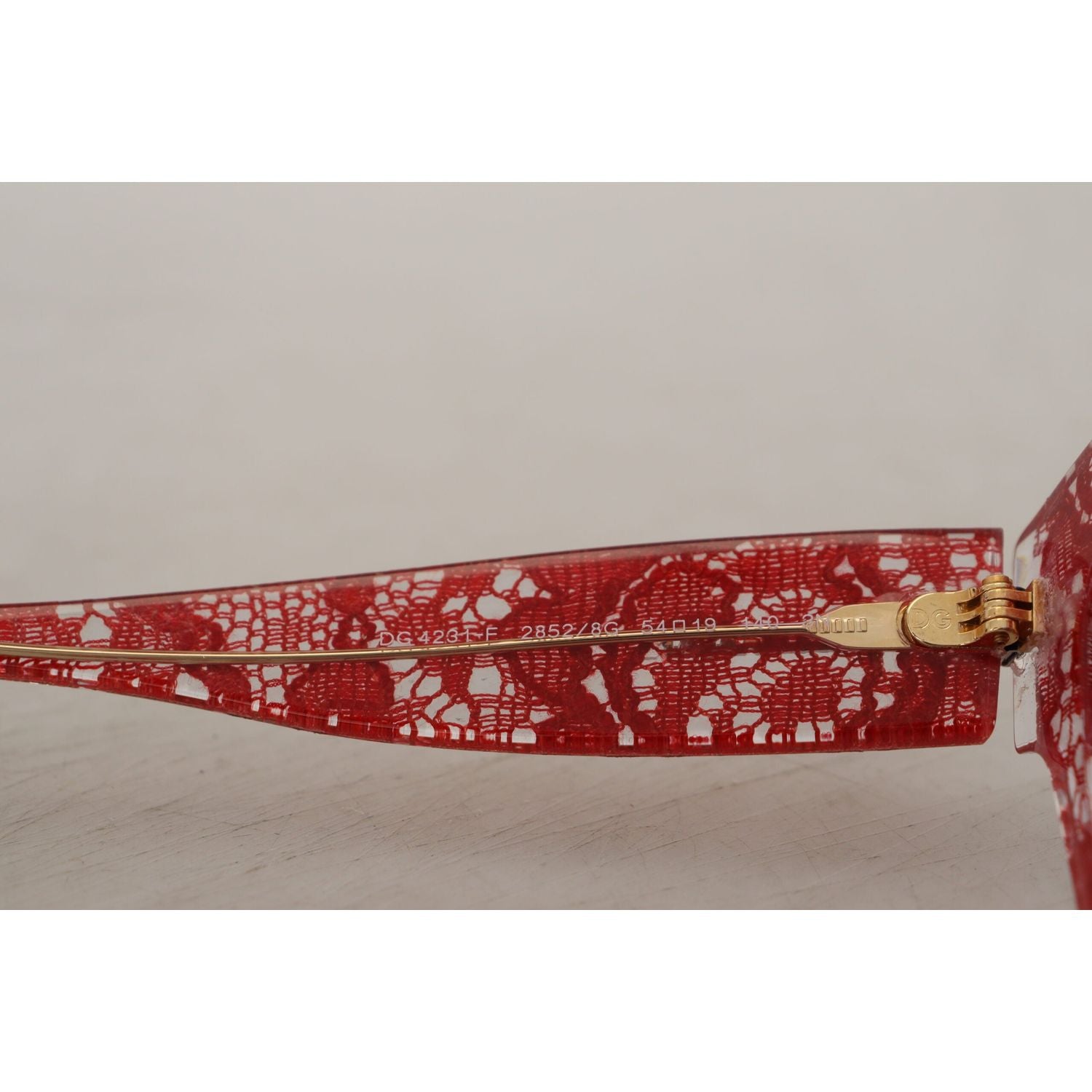 Dolce & Gabbana Red DG4231F Lace Acetate Rectangle Shades Sunglasses