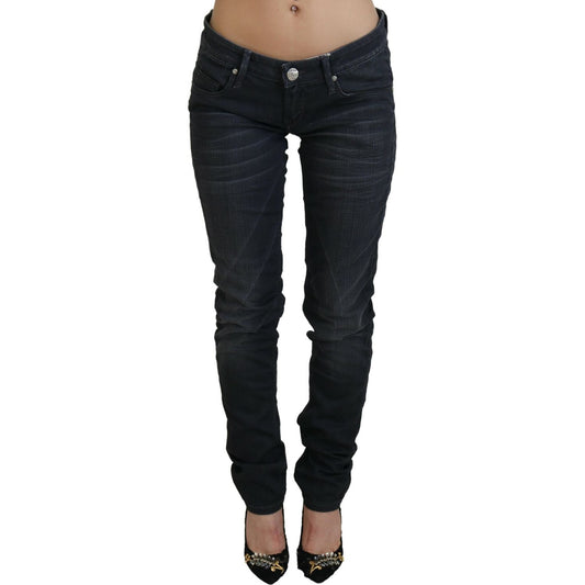 Acht Black Washed Low Waist Slim Fit Cotton Denim Jeans PAN72697-26