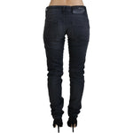Acht Black Washed Low Waist Slim Fit Cotton Denim Jeans