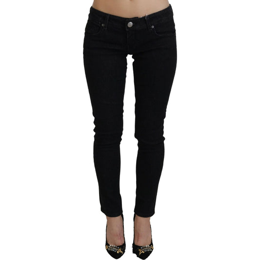 Acht Black Low Waist Slim Fit Cotton Denim Jeans PAN72698-26