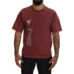 Dolce & Gabbana Maroon Print Round Neck Short Sleeves T-shirt TSH83948-46