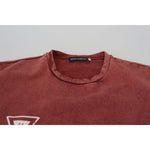 Dolce & Gabbana Maroon Print Round Neck Short Sleeves T-shirt TSH83948-46