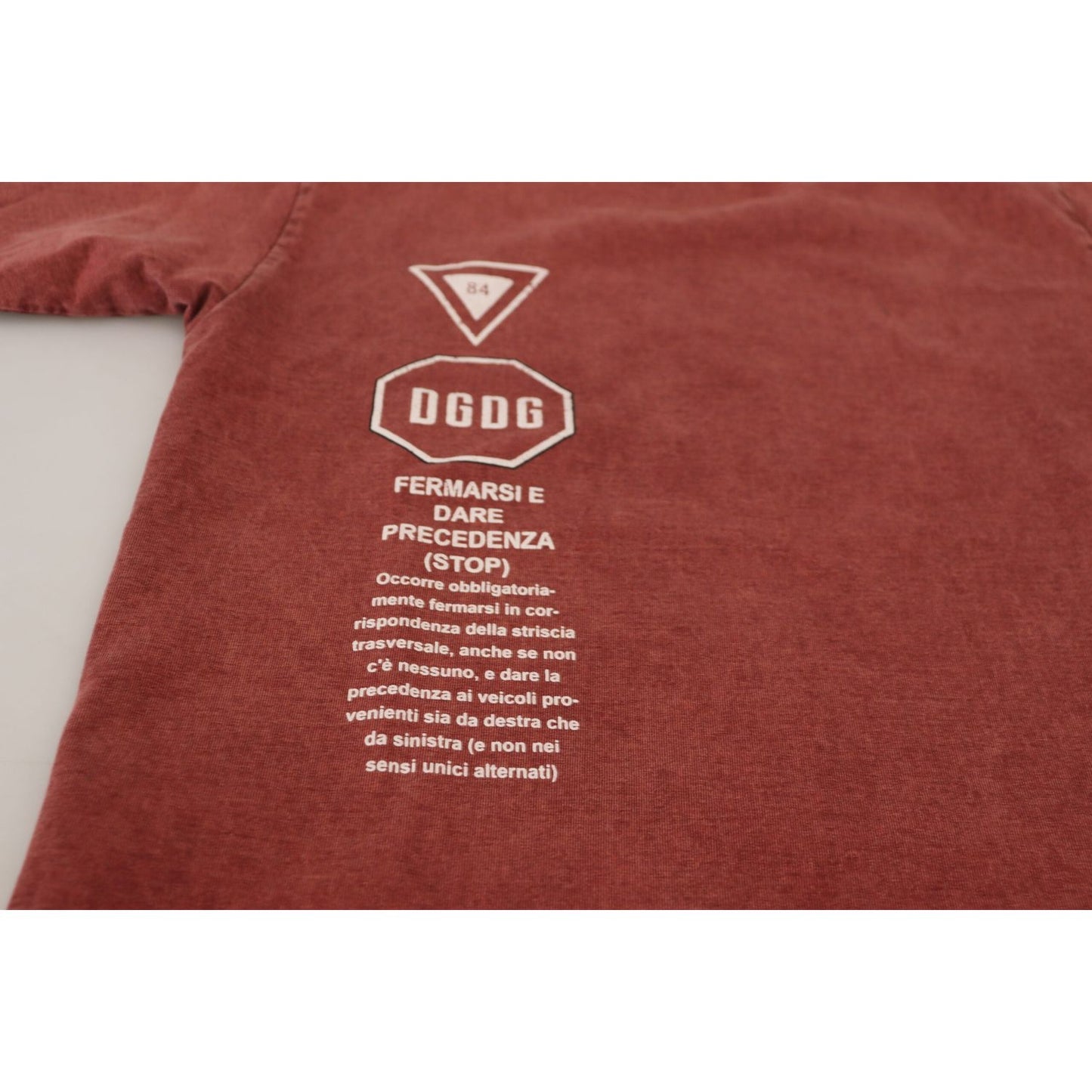 Dolce & Gabbana Maroon Print Round Neck Short Sleeves T-shirt TSH83948-46