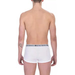Bikkembergs White Cotton Men Underwear Trunk Duo BI-22377-L