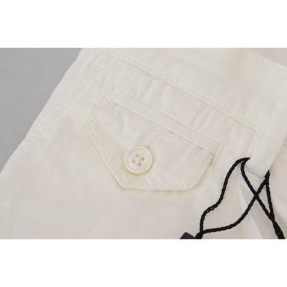 Dolce & Gabbana White Cotton Skinny Chino Pants