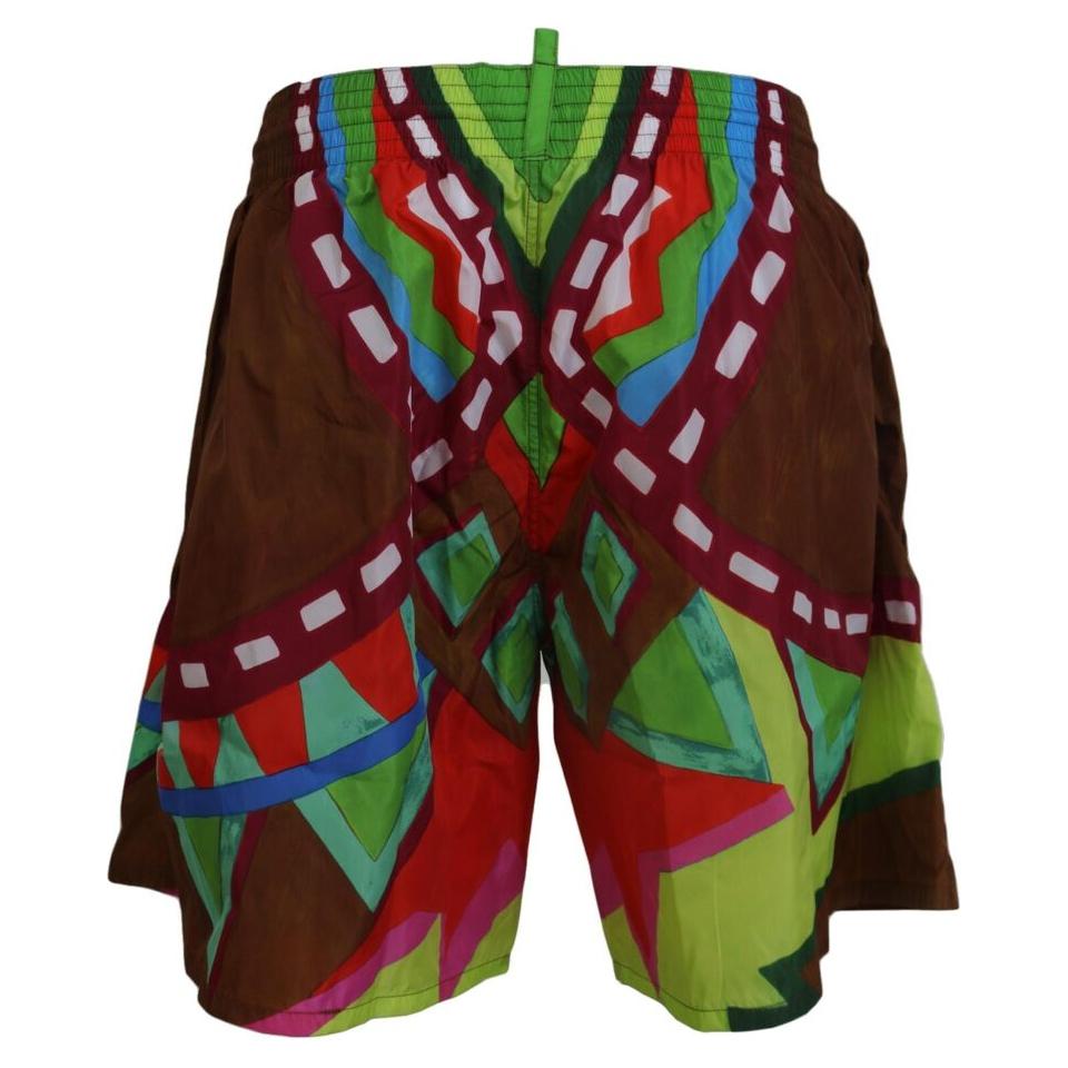 Dsquared² Multicolor Printed Men Beachwear Swimwear Short