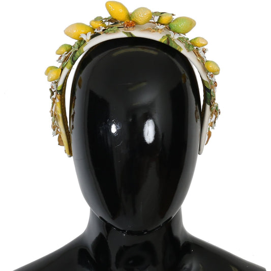 Dolce & Gabbana Yellow Lemons Sicily Crystal Diadem Tiara Headband SMY1037