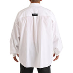 Dolce & Gabbana White Logo Cotton Casual Long Sleeves Shirt TSH84139-41