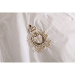 Dolce & Gabbana White Logo Cotton Casual Long Sleeves Shirt TSH84139-41