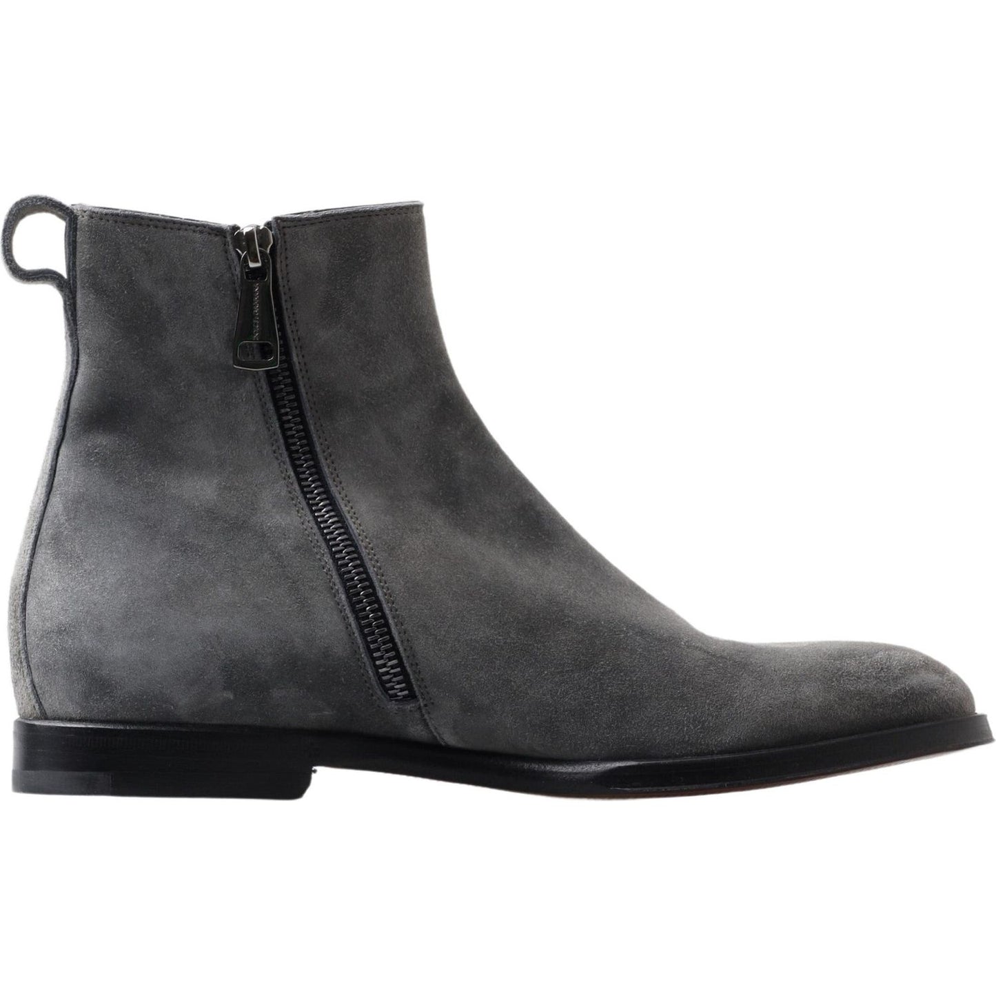 Dolce & Gabbana Gray Leather Men Ankle Boots Shoes MV5002-39