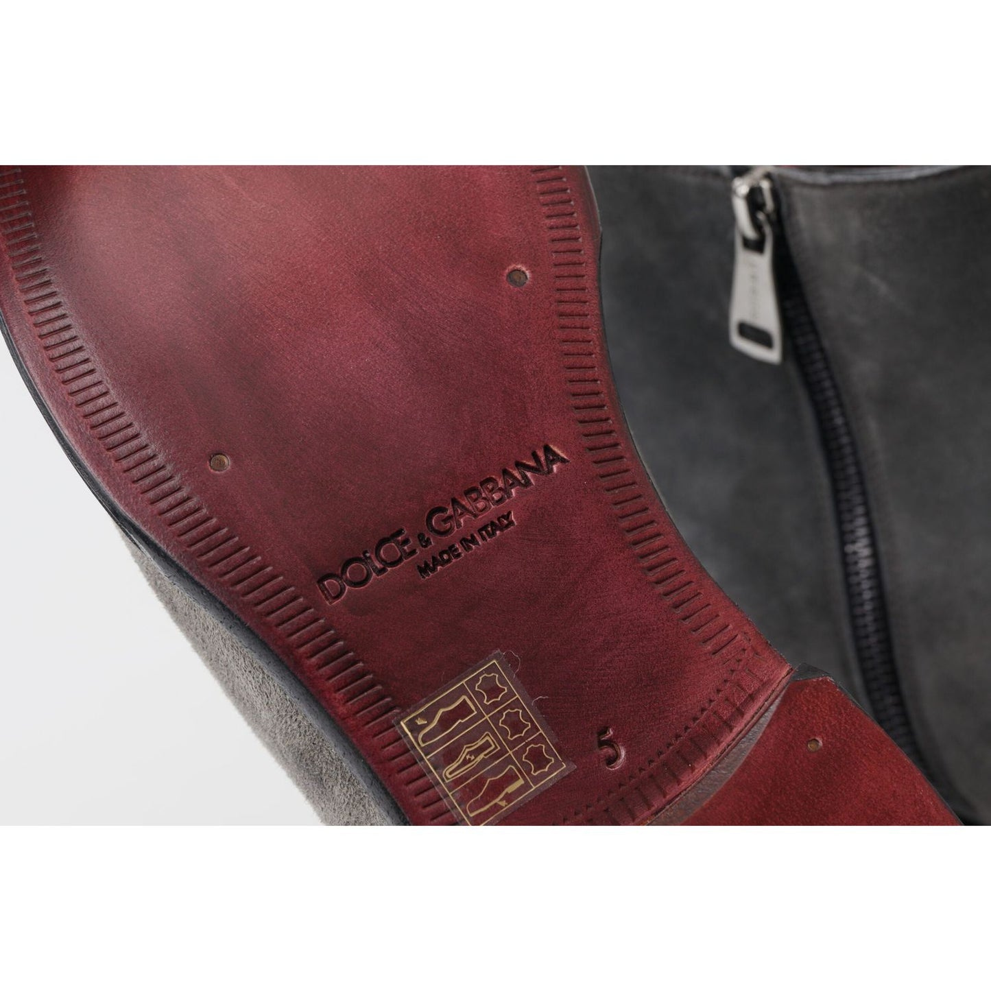 Dolce & Gabbana Gray Leather Men Ankle Boots Shoes MV5002-39