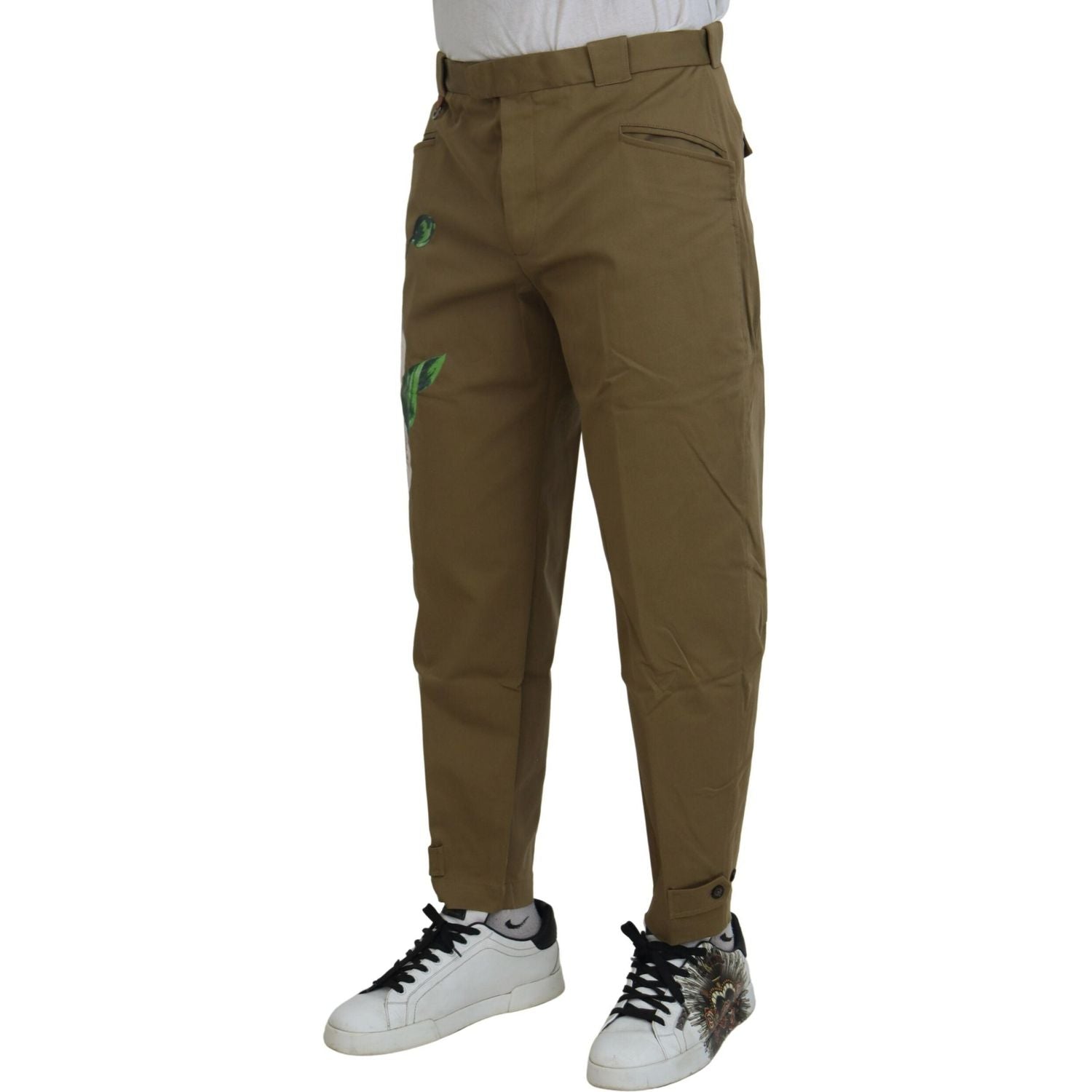 بنطلون شينو زهري رائع باللون البيج من دولتشي آند غابانا