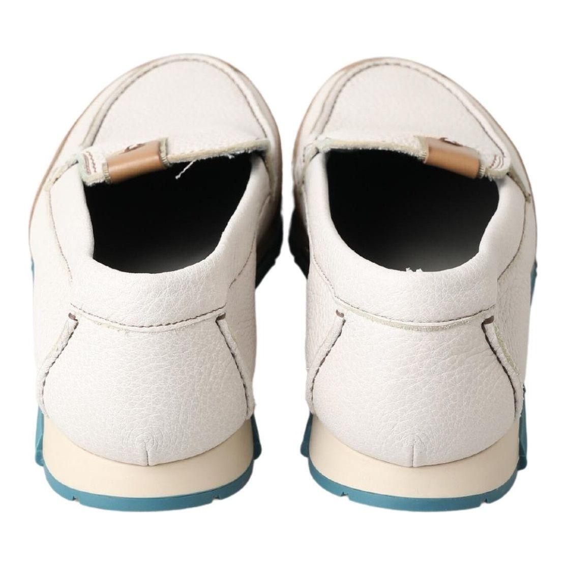 حذاء لوفرز جلدي أبيض أنيق من دولتشي آند غابانا