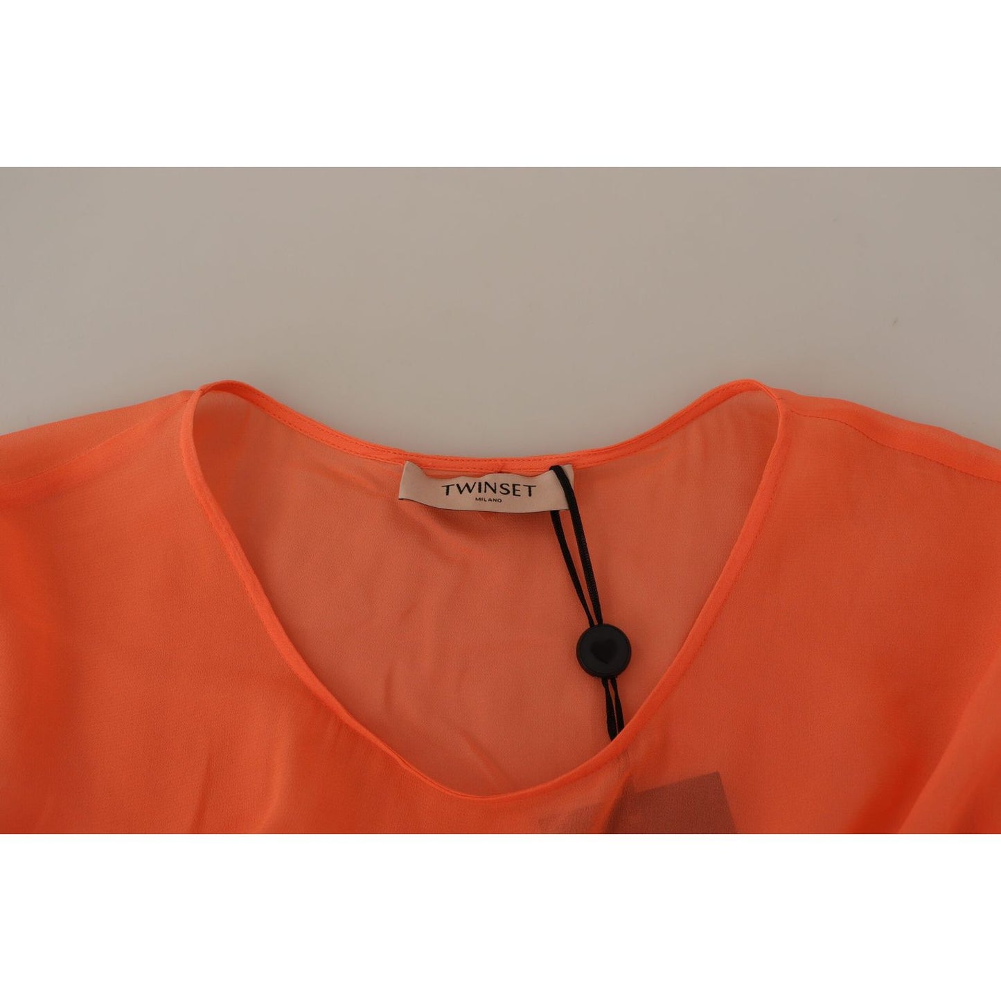 Twinset Coral Cotton Blend Short Sleeves Maxi Shift Dress