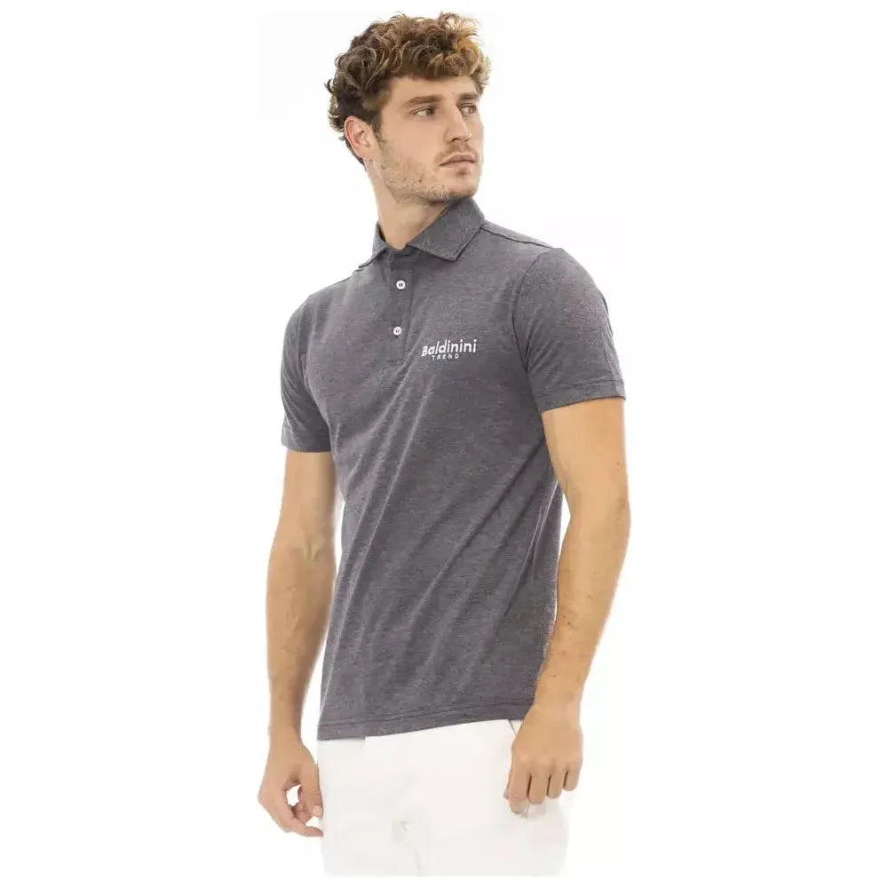 Baldinini Trend Gray Cotton Men Polo Shirt