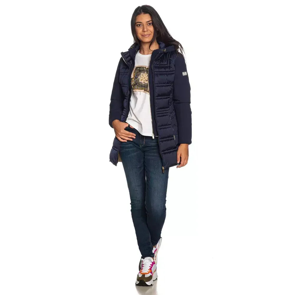 Yes Zee Blue Polyester Women Jacket