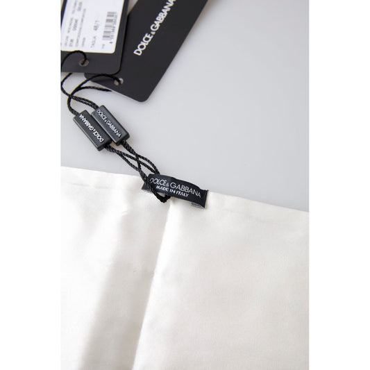 Dolce & Gabbana White Men Wide Waist Silk Belt Cummerbund BEL9001-48