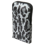Dolce & Gabbana Gray Leopard Leather Men Purse Crossbody Sling Phone Bag
