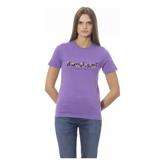 Baldinini Trend Purple Cotton Women T-Shirt BA-23909-S