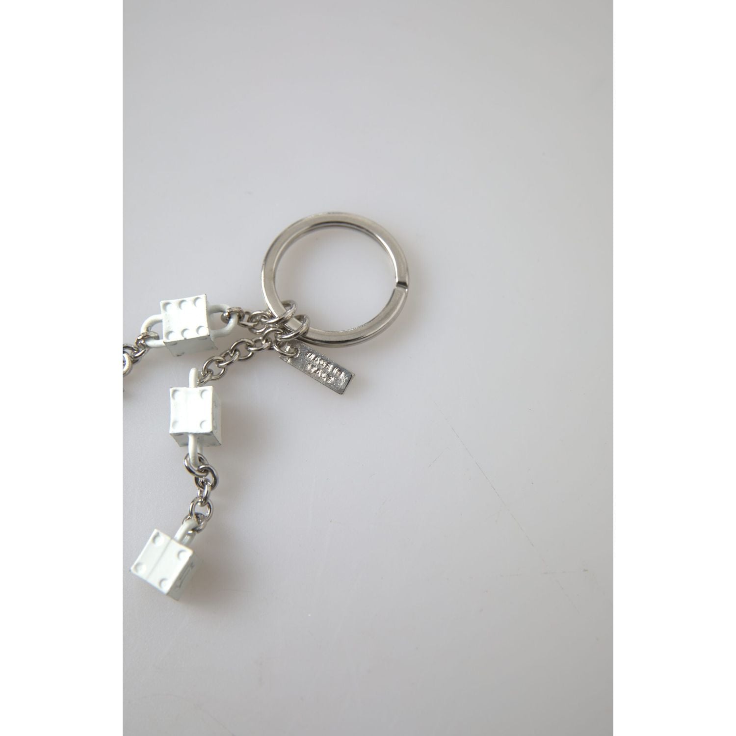 Dolce & Gabbana Silver Tone Metal DG Logo Engraved Keyring Keychain