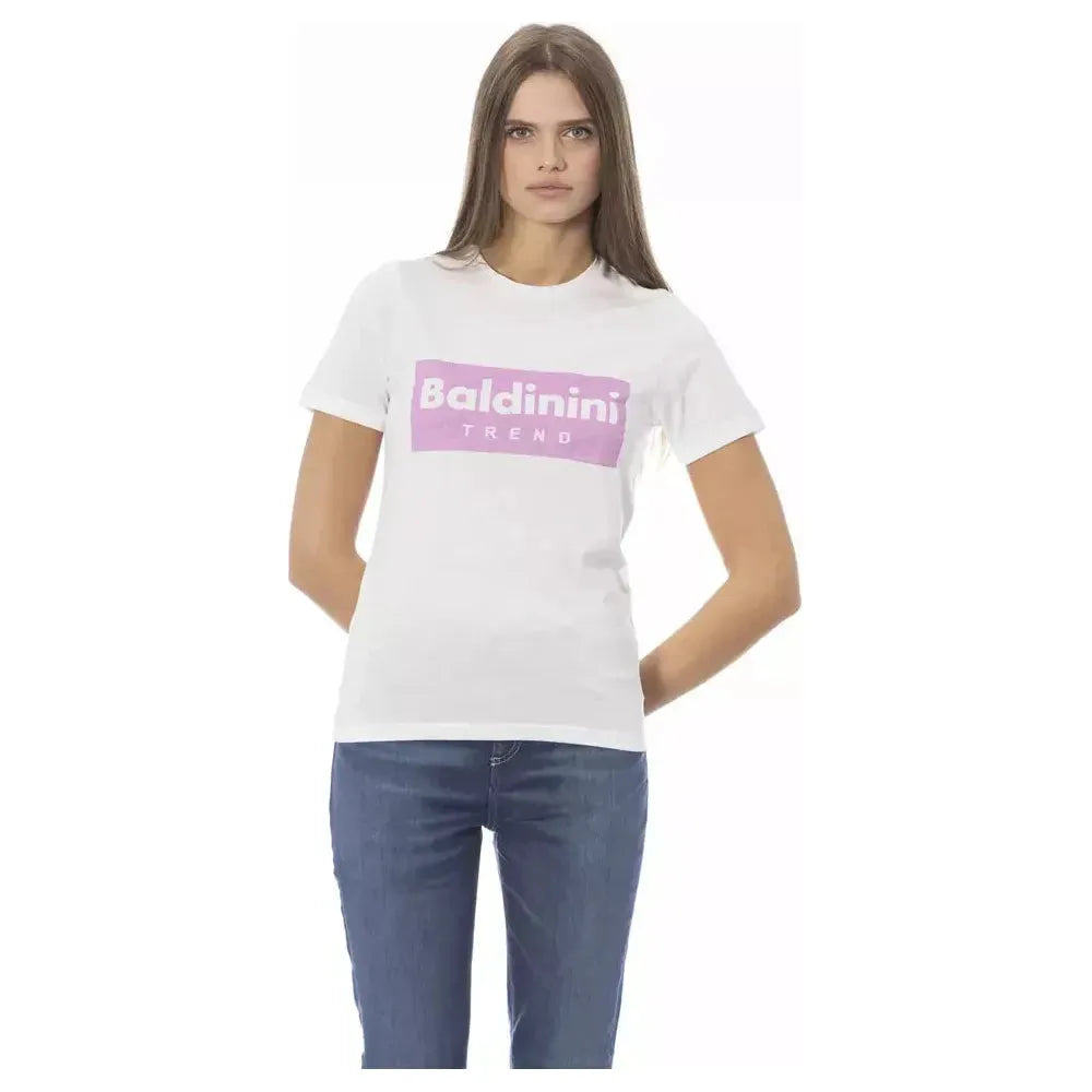Baldinini Trend White Cotton Women T-Shirt BA-23904-XS