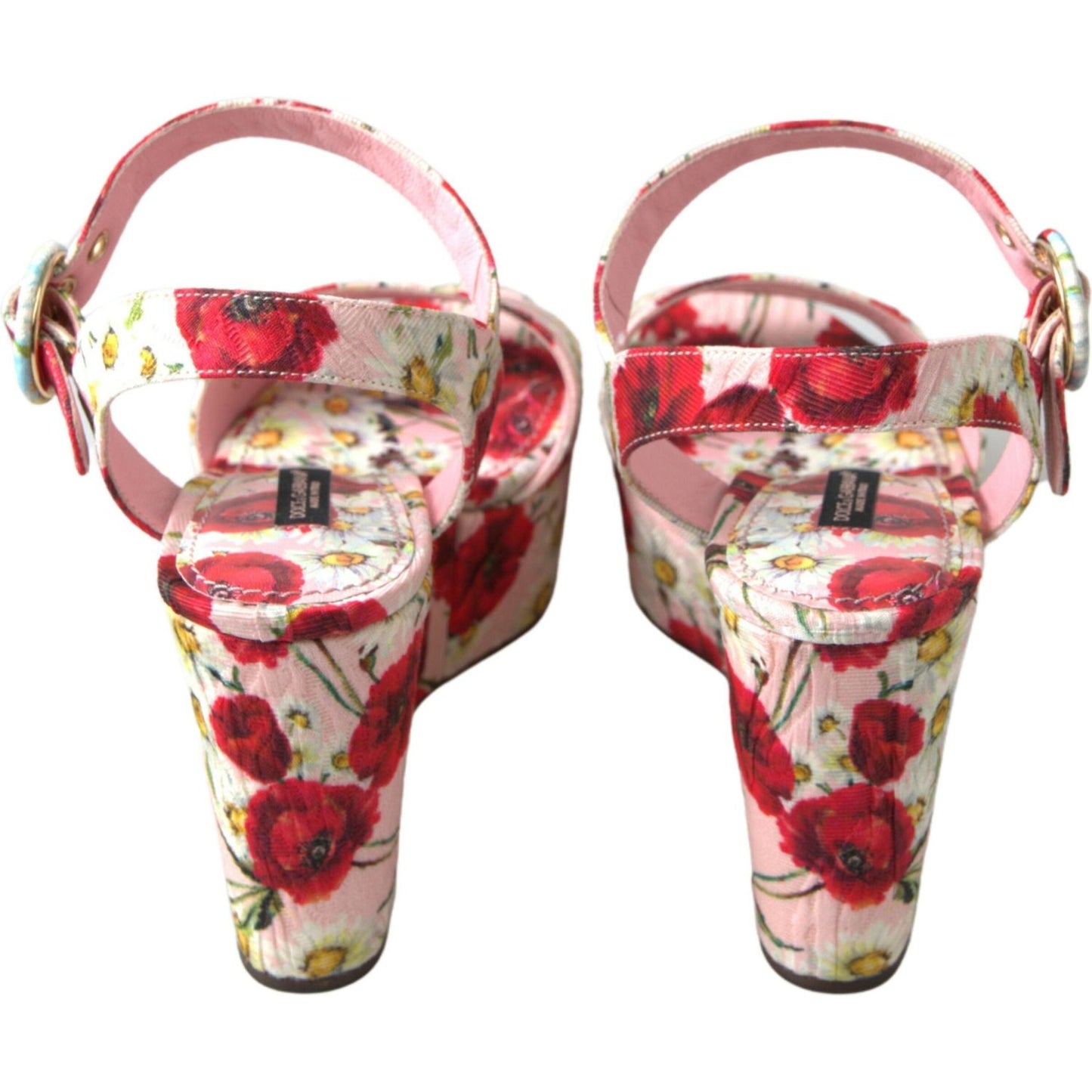 Dolce & Gabbana Multicolor floral print Wedges Floral Ankle Strap Sandals LA10215-35.5