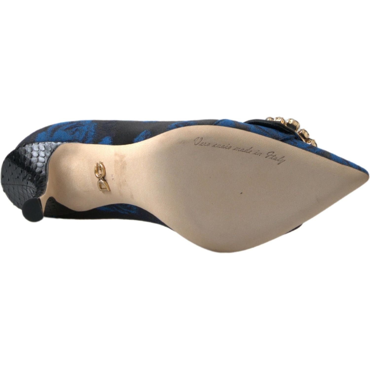 حذاء دولتشي آند غابانا الأنيق المزين بالكريستال الأزرق