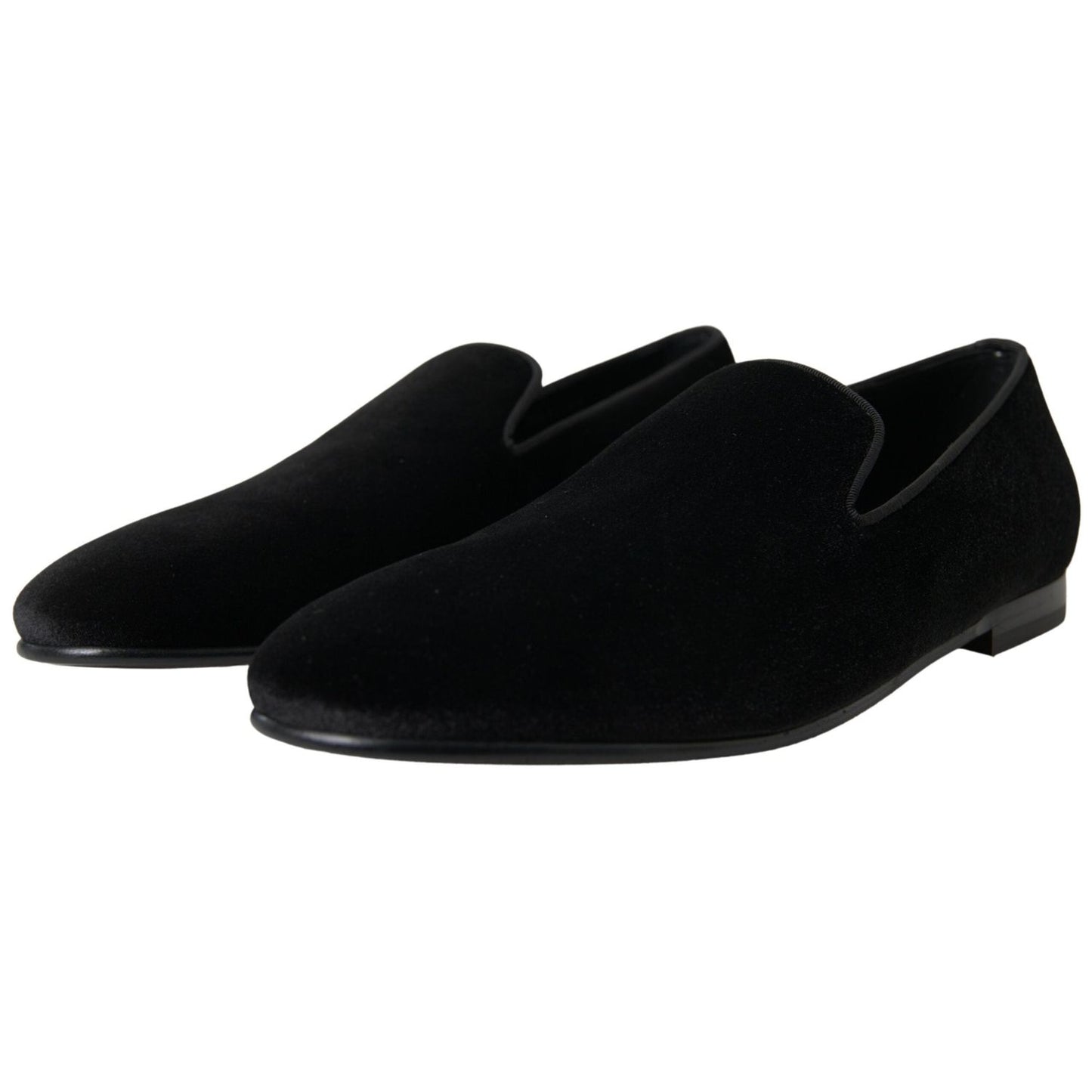 Dolce & Gabbana Black Velvet Loafers Formal Shoes MV5128-39