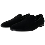 Dolce & Gabbana Black Velvet Loafers Formal Shoes MV5128-39