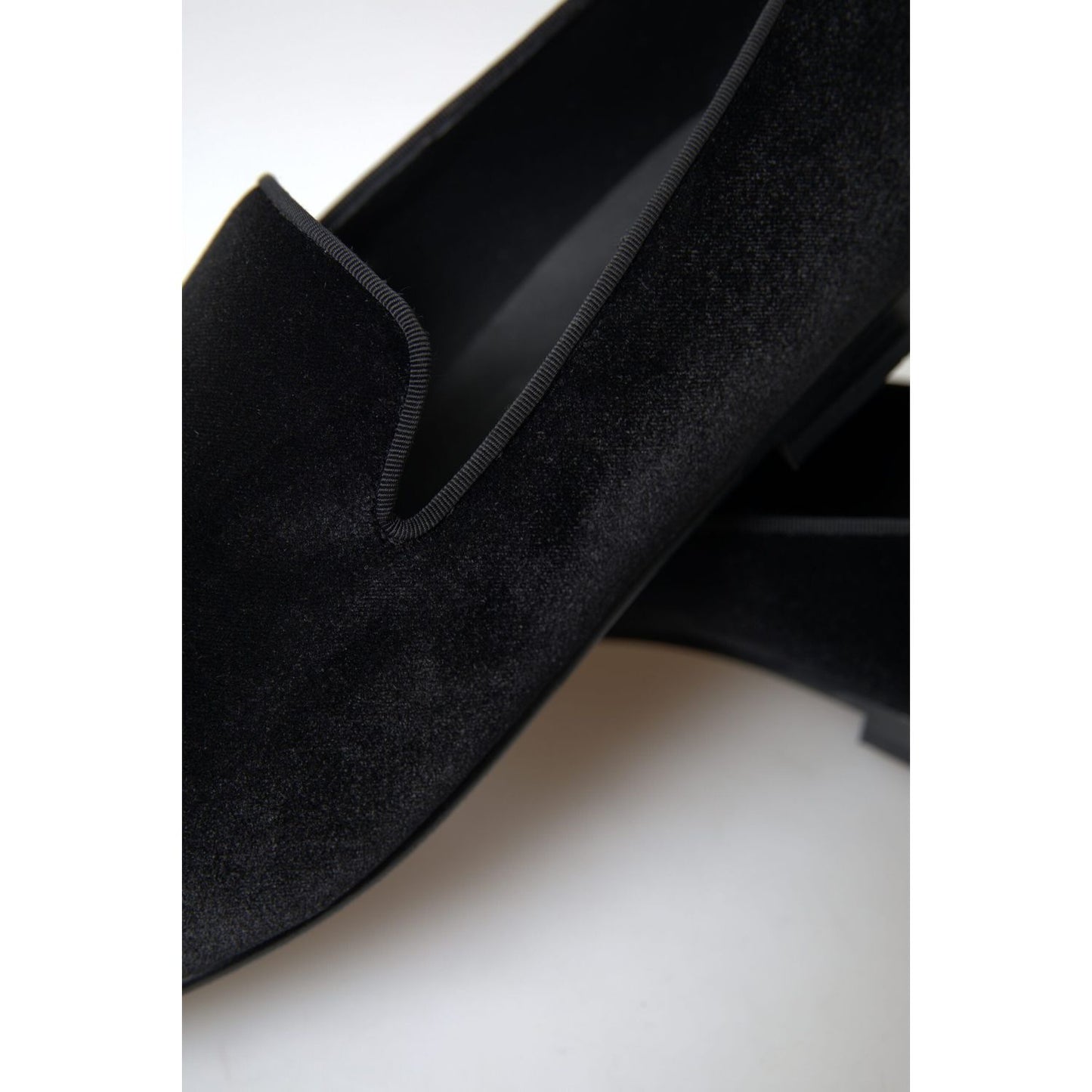 Dolce & Gabbana Black Velvet Loafers Formal Shoes MV5128-39