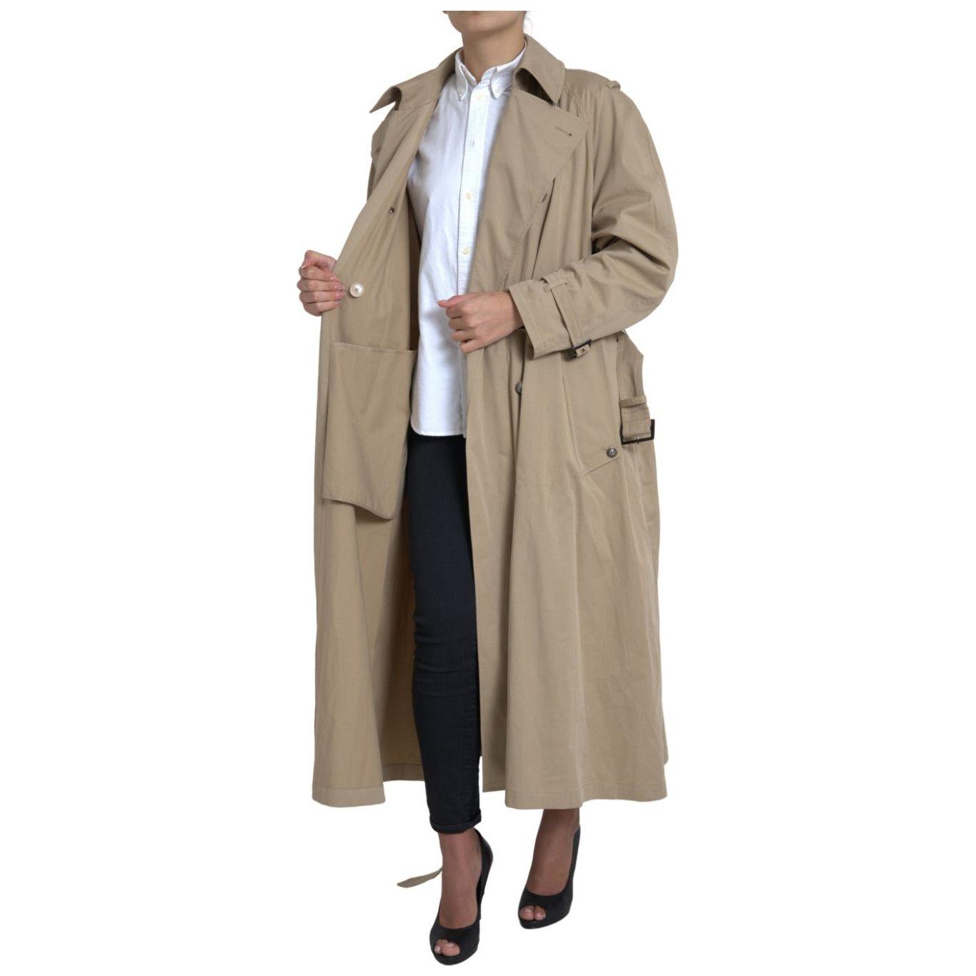 Dolce & Gabbana Khaki Double Breasted Trench Coat Jacket