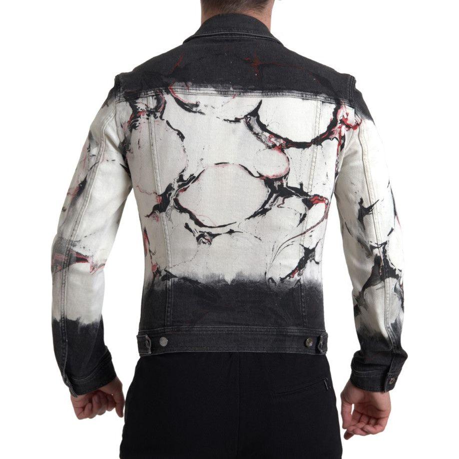 Dolce & Gabbana Multicolor Cotton Collared Denim Jacket