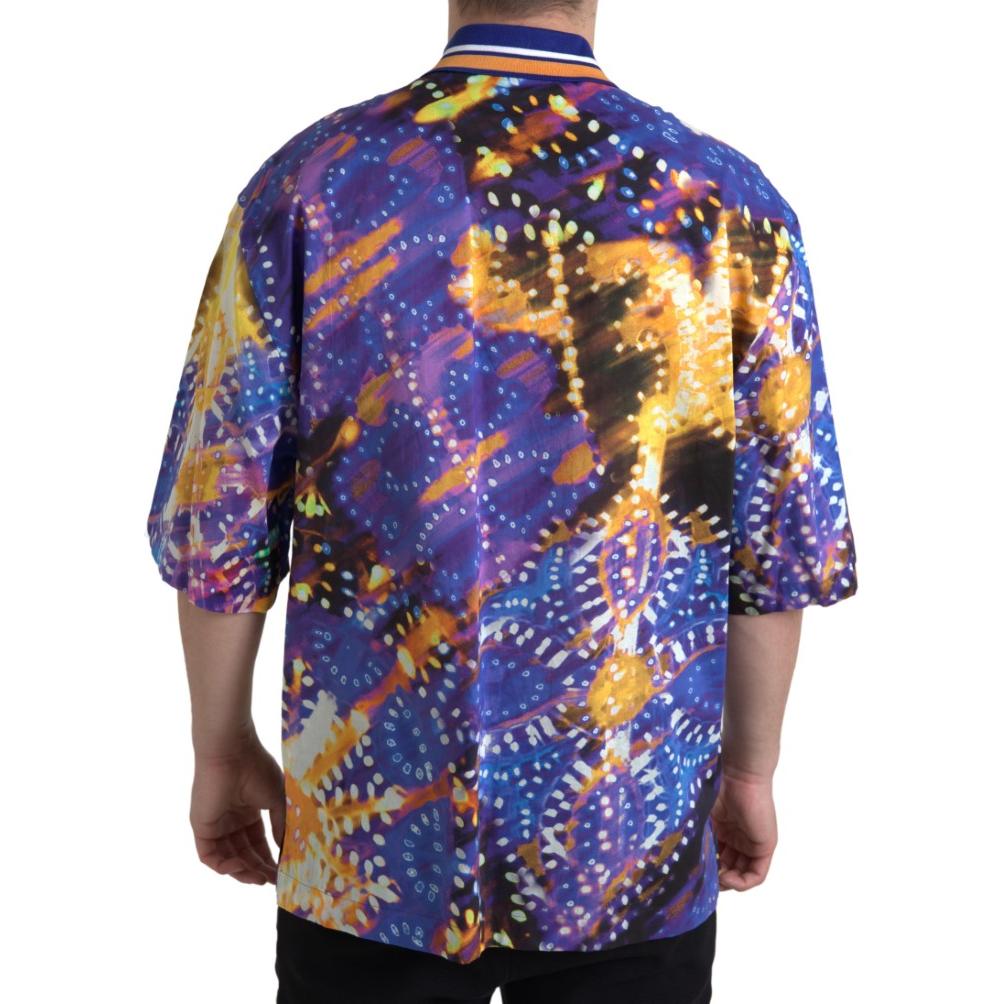 Dolce & Gabbana Luminaire Print Cotton Polo Top Men Shirt TSH84184-44