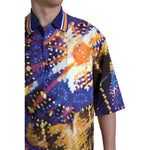 Dolce & Gabbana Luminaire Print Cotton Polo Top Men Shirt TSH84184-44