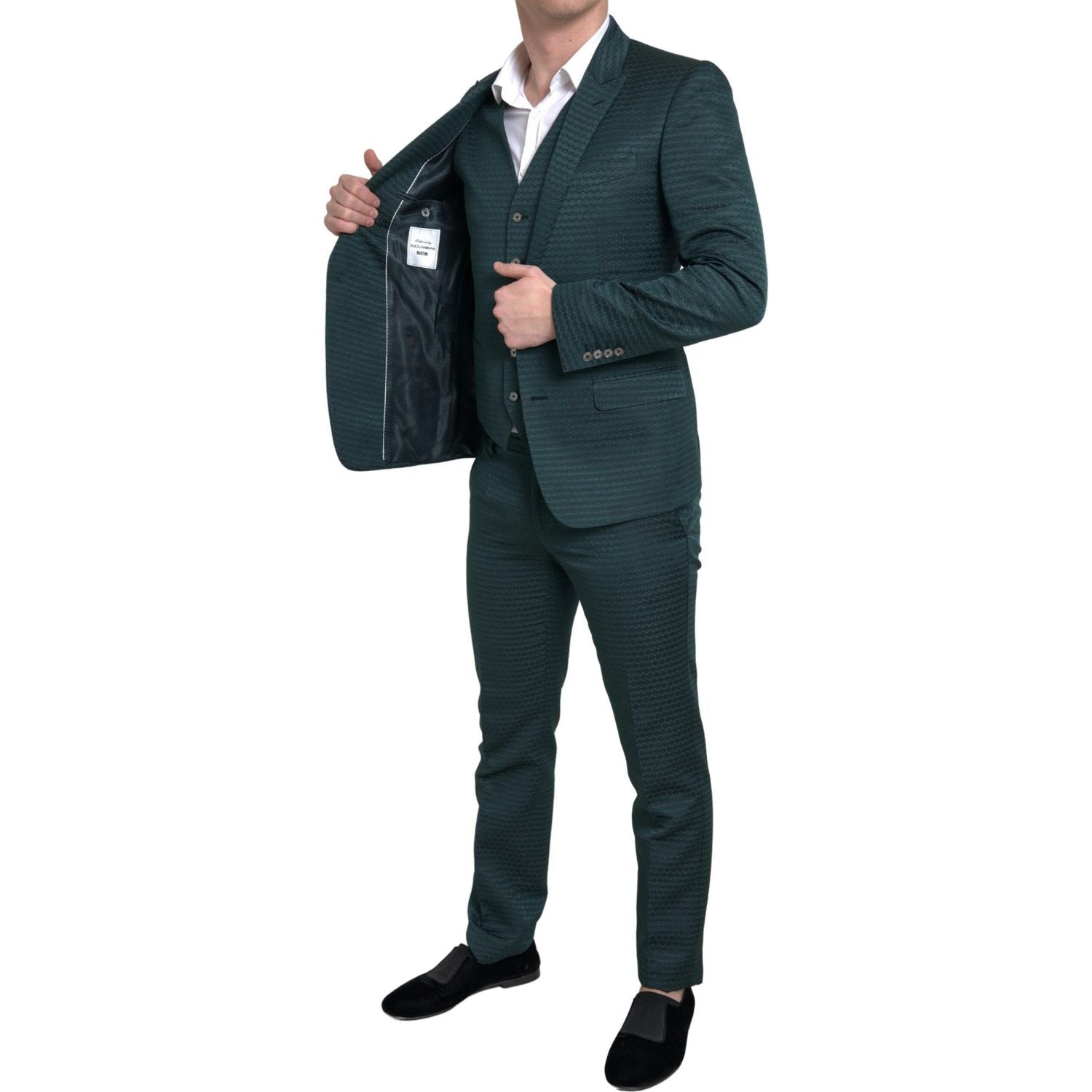 بدلة دولتشي آند غابانا إميرالد إليجانس بقصّة Slim Fit من ثلاث قطع