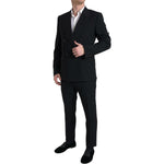 Dolce & Gabbana Black 2 Piece Double Breasted SICILIA Suit KOS2189-52