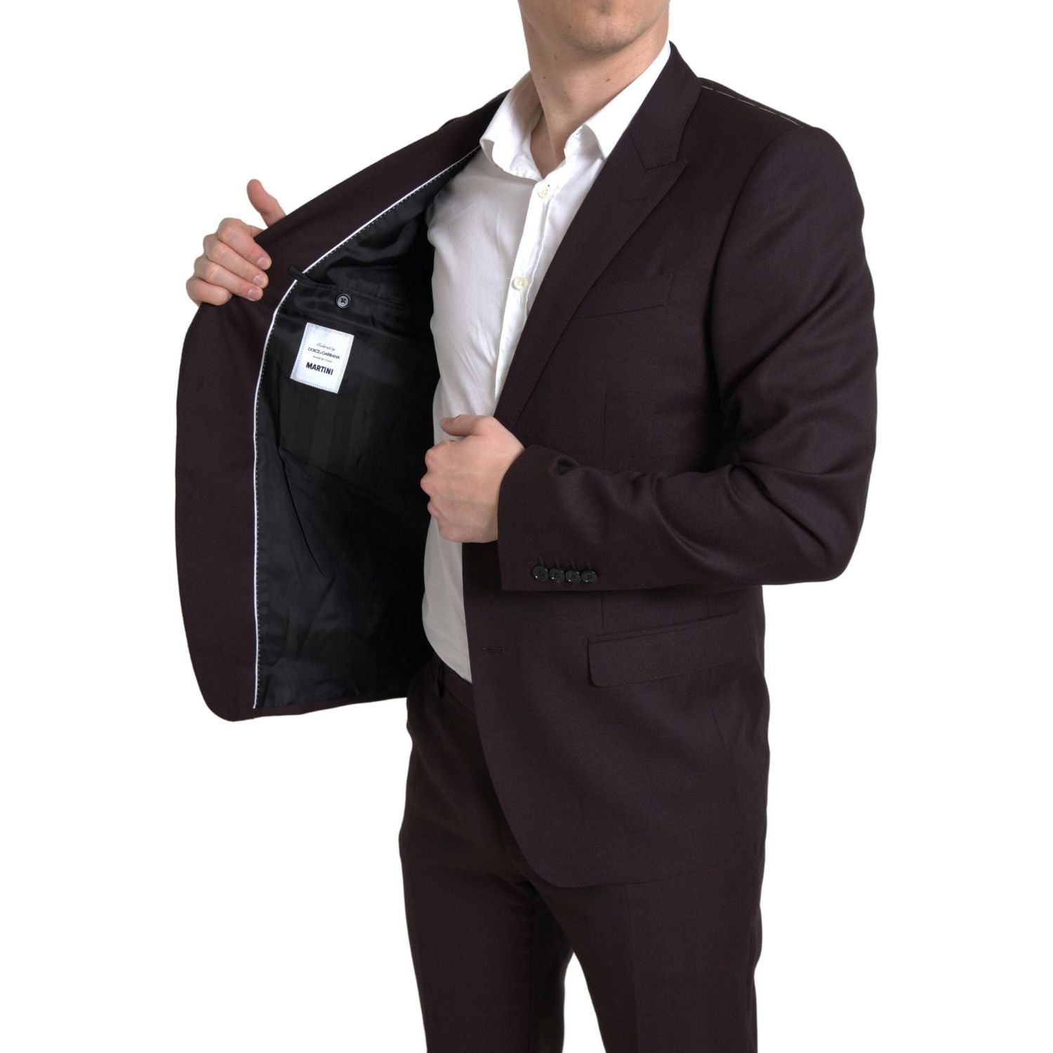 بدلة دولتشي آند غابانا مارون مارتيني بقصّة Slim Fit من قطعتين