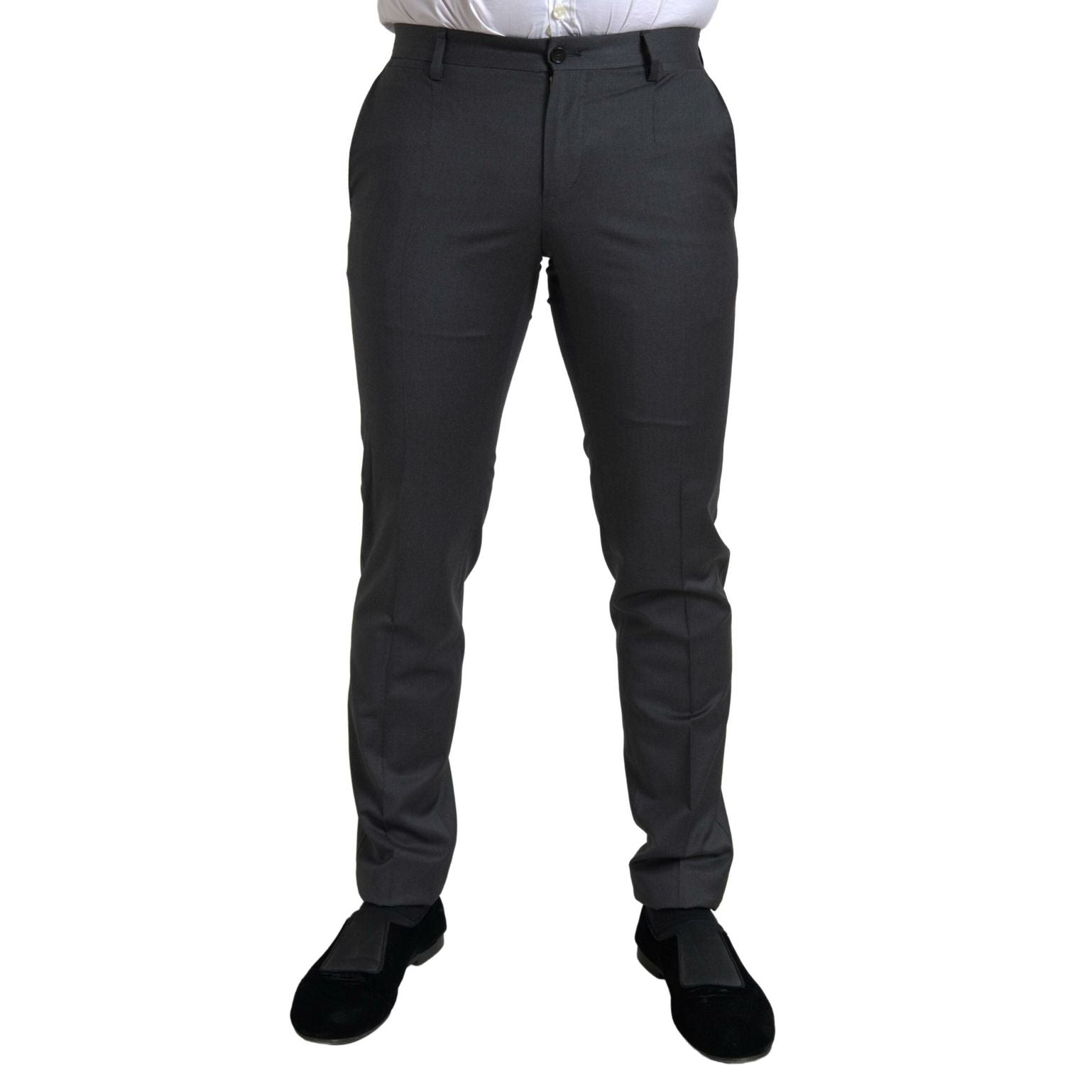 بدلة دولتشي آند غابانا رمادية أنيقة بقصّة Slim Fit مزدوجة الصدر